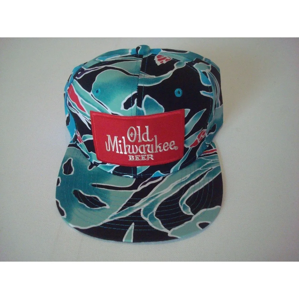 OLD MILWAUKEE BEER SURF HAWAII GOLF SNAPBACK  BEACH 00S Y2K  HAT CAP VINTAGE  S2